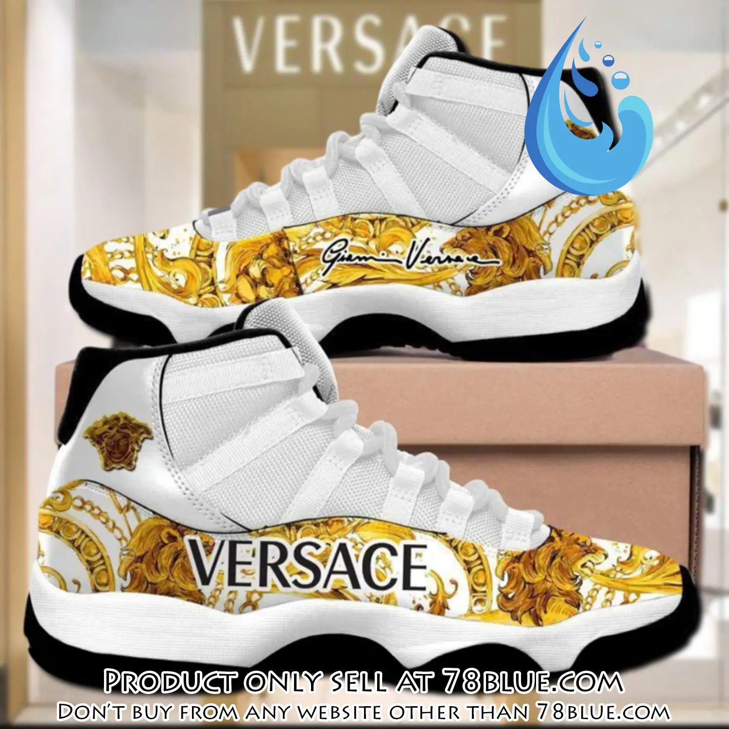 Gianni versace white gold air jordan 11 sneakers shoes hot  gifts for men women 78b5146982